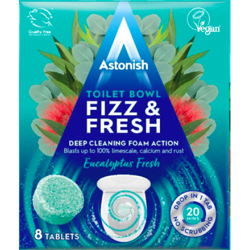 Таблетки для мытья унитаза Astonish Toilet Bowl Fizz&Fresh Eucalyptus Fresh Свежесть эвкалипта, 8 шт.